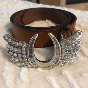 Nocona WingHorseshoe Rhinestone belt